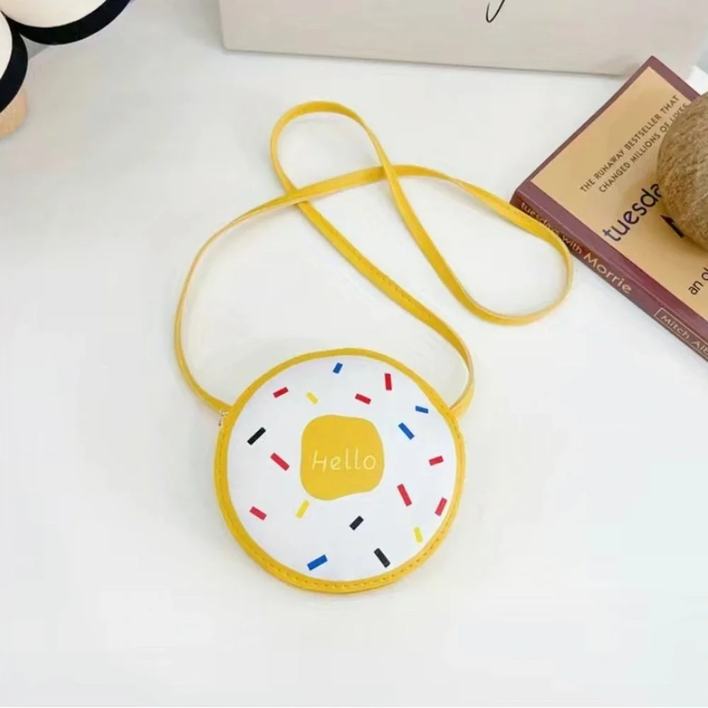 NWOT Girl’s Yellow Donut with Sprinkles crossbody Shoulder bag measurement below